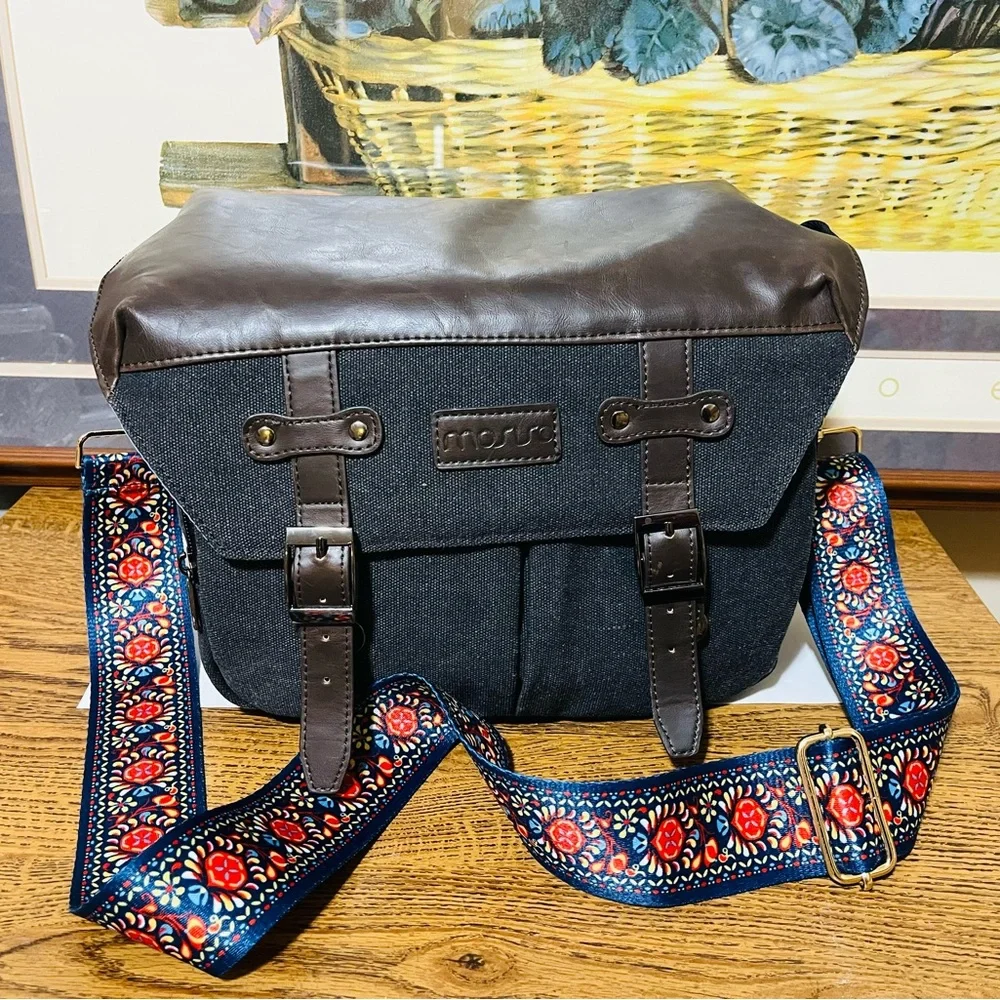 Stylish Brown and Blue Men's Bag